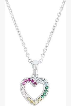 Prinzessin Lillifee Kette mit Anhänger 925 Sterling Silber Mädchen Kinder Halsschmuck, mit Zirkonia synth., 35+3 cm, Silber, Herz, Kommt in Schmuck Geschenk Box, 2031167