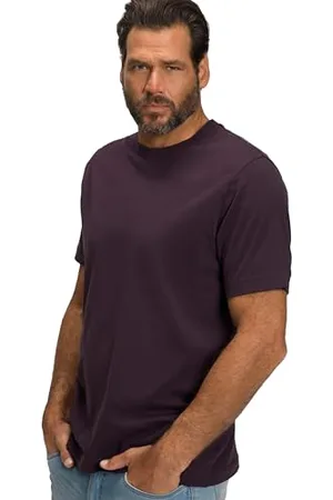 JP 1880 Herren große Größen Übergrößen Menswear L-8XL T-Shirt, Basic, Rundhals, gekämmte Baumwolle, bis 8XL anilinlila 4XL 702558840-4XL