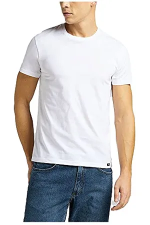 Lee Mens Twin Pack Crew T-Shirts, White, XXL