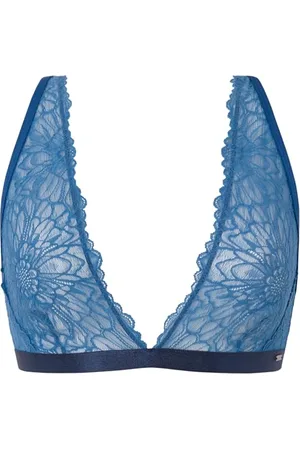 Pepe Jeans Damen Spitzen-BH C, Blau (Dunkelblau), L