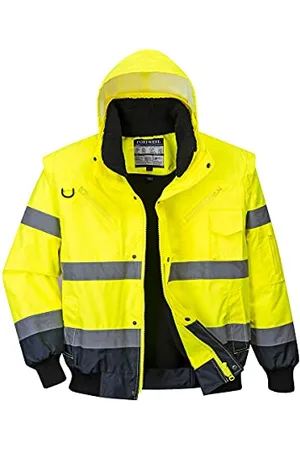 Portwest C465YNR5XL Bomberjacke, zweifarbig, hohe Sichtbarkeit, 3 in 1, Gelb/Marineblau, 5XL
