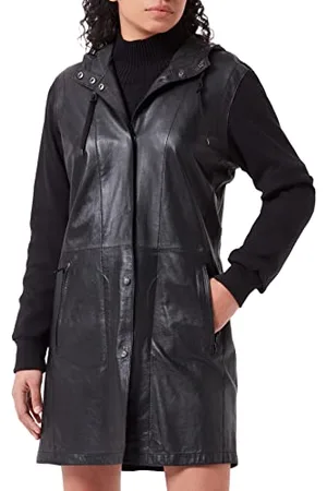 Freaky Nation Damen Redefined-FN Ledermantel, Black, L