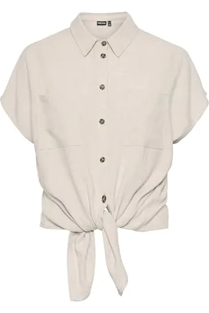 Pieces® Pcvinsty Ss Linen Tie Shirt Noos