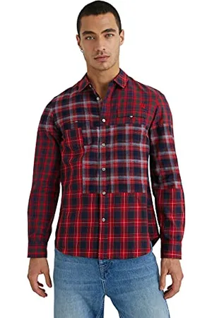 Desigual Mens CAM_Egeo Shirt, Red, S