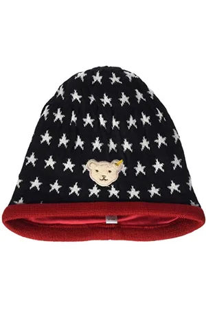 Steiff Baby-Mädchen mit süßer Teddybärapplikation Mütze, Navy, 049