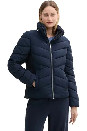 TOM TAILOR Damen Puffer Winterjacke mit Kunstfell am Kragen, , XXL