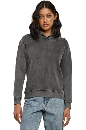Urban classics Damen TB6029-Ladies Stone Washed Hoody Kapuzenpullover, Black, 3XL