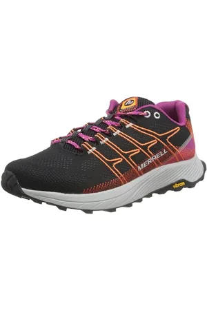 Merrell Damen Moab Flight Sneaker, Black/Fuchsia, 42.5 EU