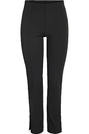 Noisy May Damen Elegante Stoffhose mit Schlitzen High Waist Tapered Leg Pants Stretch Trousers NMJASA, Farben: -2, Größe:M / 32L, Z-Länge:L32