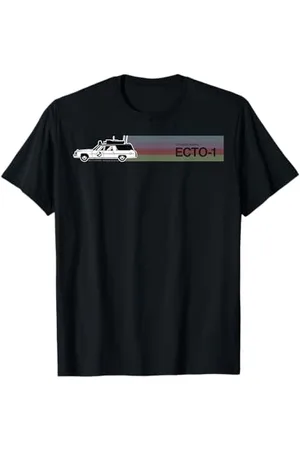 Ghostbusters ECTO-1 Colorful Striped Rainbow Portrait T-Shirt