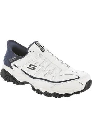 Skechers Herren Afterburn M. Fit Grill Captain Slipper, weiß/Marineblau, 44 EU