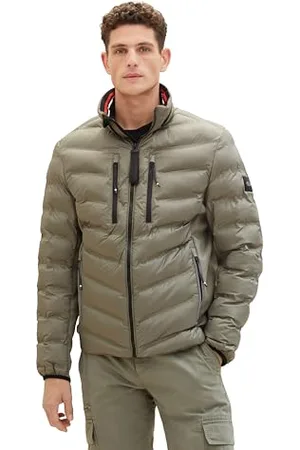 TOM TAILOR Herren Modern Hybrid Steppjacke mit abnehmbarer Kapuze, , S