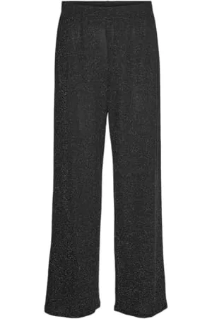 VERO MODA Damen VMKANVA NW Glitter Wide Pant JRS Stoffhose, , Medium
