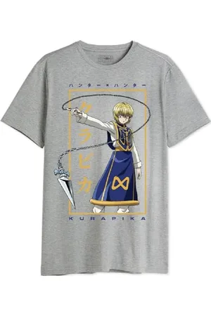 Hunter x Hunter Herren Mehuntxts072 T-Shirt, Grau meliert, XXL