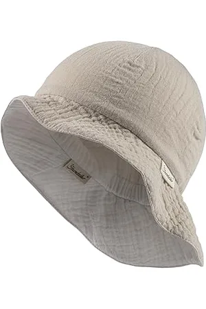 Sterntaler Wende Sonnenhut Uni - Strandhut aus Musselin(Bio) - UV-Schutz 30 Sommerhut Mädchen - mit elastischen Gummiband und Nackenschutz - Baby Kinder Kopfbedeckung - , Größe 41