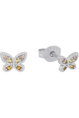 Prinzessin Lillifee Ohrstecker 925 Sterling Mädchen Kinder Ohrschmuck, mit Zirkonia synth., 0,4 cm, , Schmetterling, Kommt in Schmuck Geschenk Box, 2035992