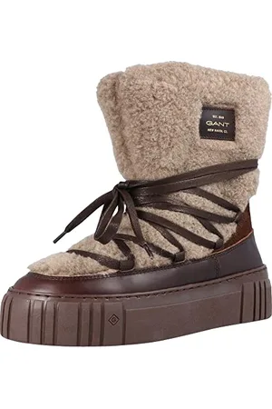 GANT FOOTWEAR Damen SNOWMONT Halblange Stiefel, Taupe/Dark Brown, 36 EU