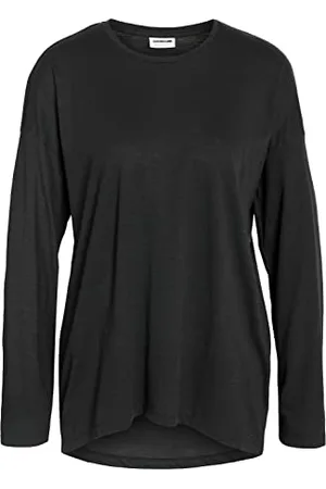 Noisy May Langarm Basic Rundhals Shirt Übergröße Curvy Meliertes Oberteil Einfarbig NMMATHILDE, Farben: ,Größe Damen:50