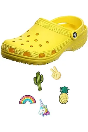 Crocs Unisex Classic Pantoffeln + Jibbitz-Schuhanstecker 5er-Set