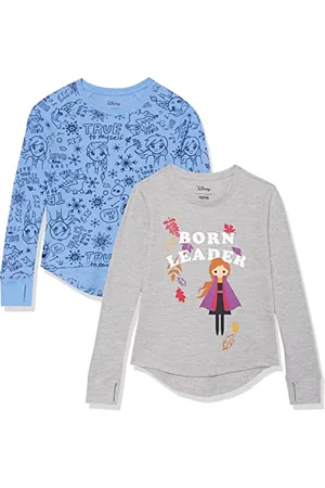 Amazon Disney | Marvel | Star Wars | Frozen Mädchen Langärmelige Thermo-T-Shirts, 2er-Pack, , 4 Jahre