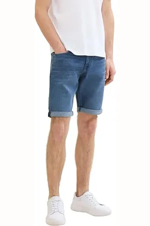 TOM TAILOR Herren Josh Regular Denim Shorts, Used Mid Stone Blue Denim, 38