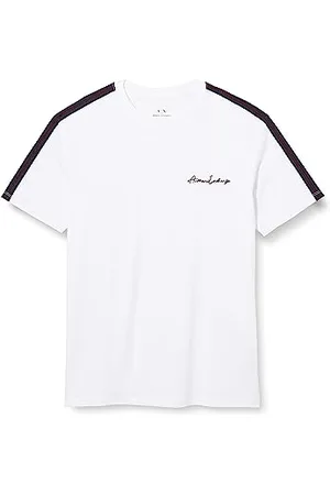 Armani Exchange Herren Embroidered Signed Logo, Stripes On Sleeves T-Shirt, , XS EU