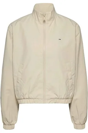 Tommy Hilfiger Damen Jacke Windbreaker Übergangsjacke, Elfenbein (Newsprint), XL