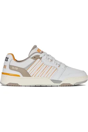 K-Swiss Herren SI-18 Rival Sneaker, White/Taupe/ORANGE, 44.5 EU