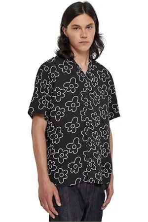Urban classics Herren Hemd Viscose AOP Resort Shirt, lässiges Hemd für Männer, mit floralem Print, , S