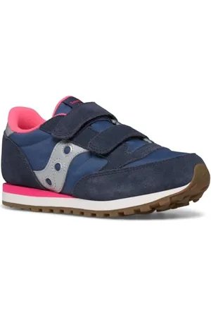 Saucony SA8O3 Jazz Double HL Sneaker, Navy/Silver/Pink, 43 EU