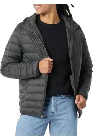 Amazon Herren Leichte, Wasserabweisende, verstaubare Kapuzenjacke, , L