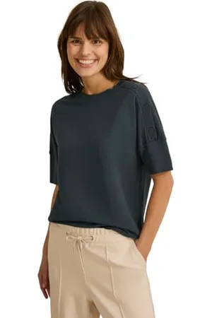 CECIL Damen B322943 T-Shirt mit Knopfdetail, , X-Small