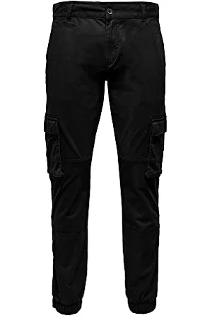 Only & Sons Herren ONSCAM Stage Cargo Cuff Life 6687 NOOS Cargohose, Black, 32W x 36L