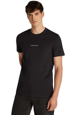 Calvin Klein Jeans Herren Monologo Tee J30j325649 Langarmhemd, Ck Black, S