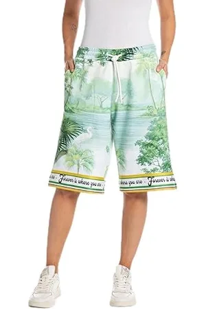 Replay Damen Shorts aus Baumwolle, Grün (Green 010), M