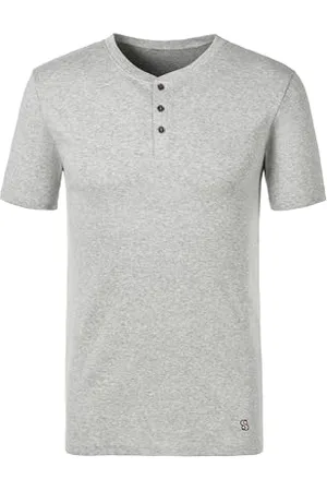 QS by s.Oliver Schlaftshirt mit Rundhalsausschnitt für Herren, grau, S
