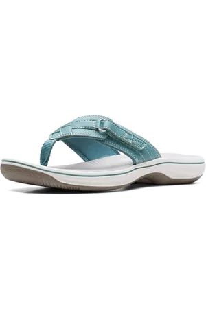 Clarks Damen Breeze Sea Flipflop, Teal Synthetic, 40 EU