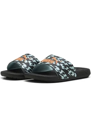 PUMA COOL CAT 2.0 Poised 2 Race PS Schiebe-Sandalen, Black-ORANGE GLO-Safe Lake, 31 EU