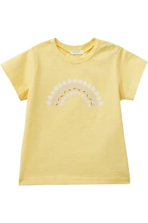 Benetton Baby-Mädchen T 3QFNA104E Kurzarm Shirt, Giallo 912, 56