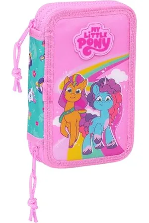 Safta MY LITTLE PONY MAGIC Schulmäppchen für Kinder, buntes Federmäppchen mit 28 Utensilien, ideal für Kinder von 5 bis 14 Jahren, bequem und vielseitig, 12,5 x 4 x 19,5 cm, ,