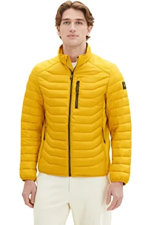 TOM TAILOR Herren 1038606 Hybrid Steppjacke mit Stehkragen, 32096-symphonic Sun Yellow, M