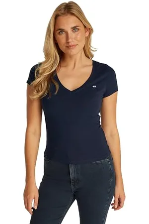 Tommy Hilfiger Damen Tjw Slim V-Neck Tee Dw0dw20458 S/S T-Shirt, , XS EU