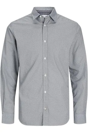 JACK & JONES Herren Jjmatheo Print Detail Shirt Ls Freizeithemd 12261090, ,M
