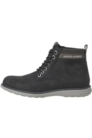 JACK & JONES JACK&JONES Herren JFWDENVER PU Combo Boot Stiefel, Anthracite/Detail:Logo, 46 EU