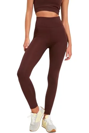 Trendyol Damen -Roller Sportstrumpfn Yoga Pants Casual, Light Brown, L