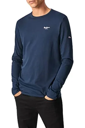 Pepe Jeans Herren Original Basic 2 Long N T-shirt, Blau (Navy), XXL