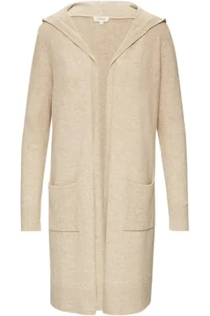 QS by s.Oliver Long-Cardigan mit Kapuze beige Melange 36