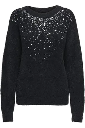 ONLY Damen ONLCLARIS LS Sequins O-Neck KNT Pullover, , M