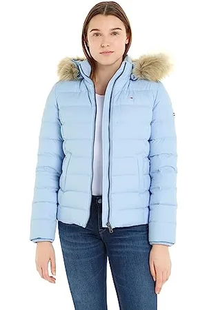 Tommy Hilfiger Damen Daunenjacke Basic Winter, Blau (Chambray Blue), XXS