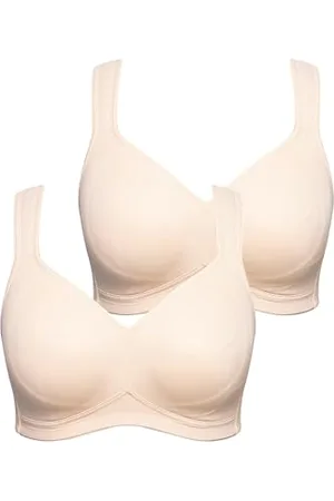 Ulla Popken Damen große Größen Übergrößen Plus Size Mikrofaser-BH, 2er-Pack, ohne Bügel, vorgeformte Cups